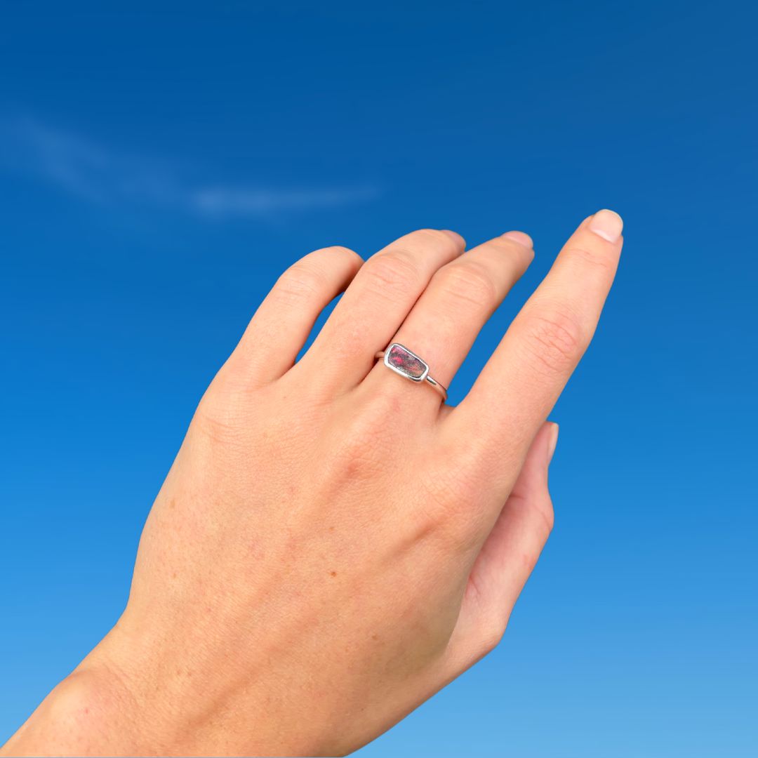 Fire Boulder Opal Ring 004