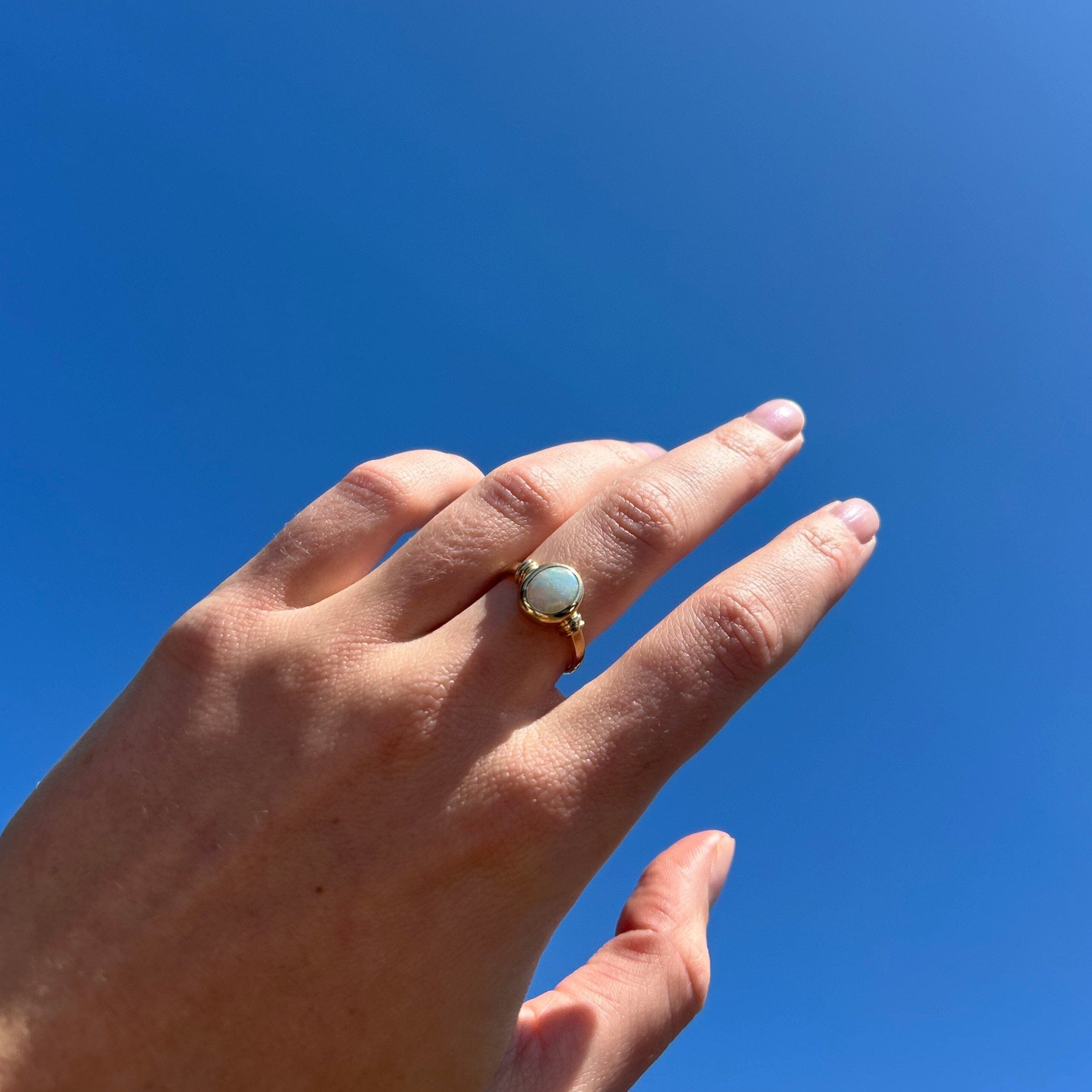 Rainbow Light Opal Ring 061