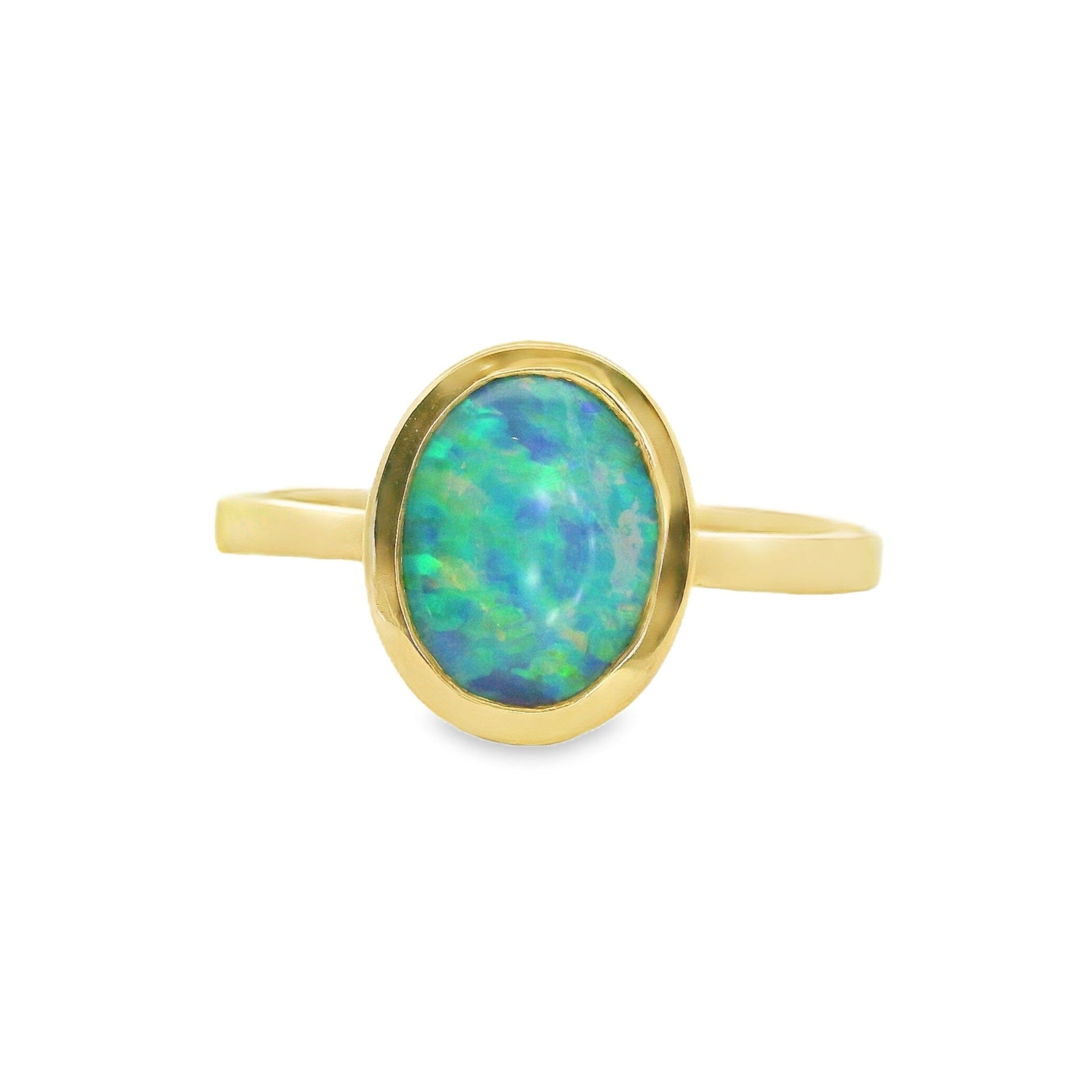Turquoise Light Opal Ring 028