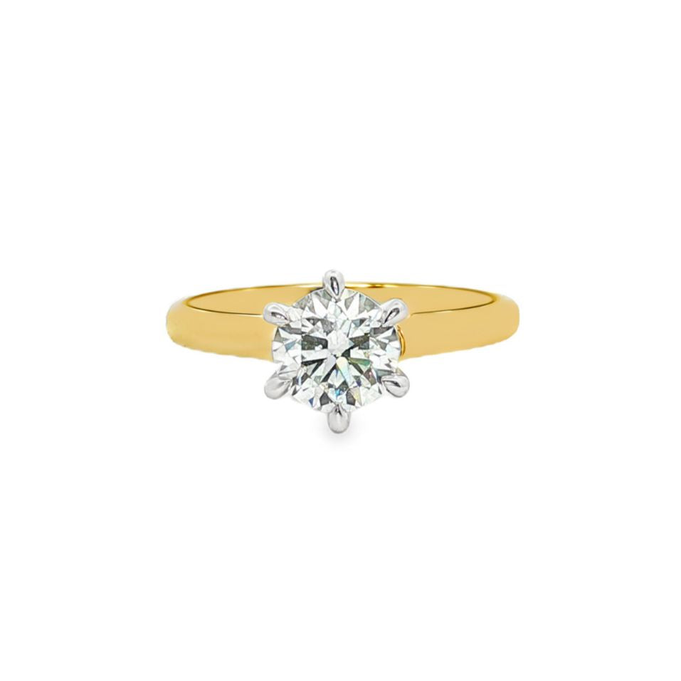 White Round Lab-Grown Diamond Ring 012