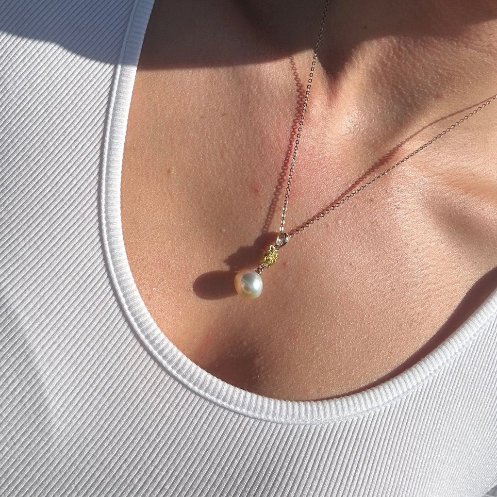 Lustre+Gold Pendant on model