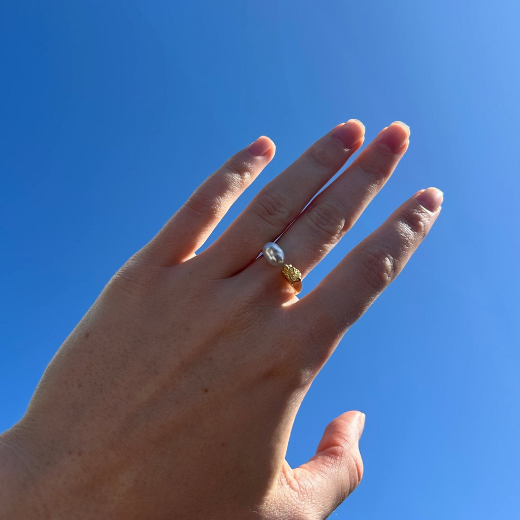 Lustre+Gold Ring on model hand