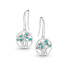 Silver earrings with turquoise australian opal on a white background | Ikecho Australia