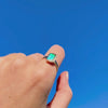 Video of hand wearing Australian boulder opal ring in the sun | Ikecho Australia