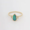 0.40ct Turquoise Solid Black Opal Ring