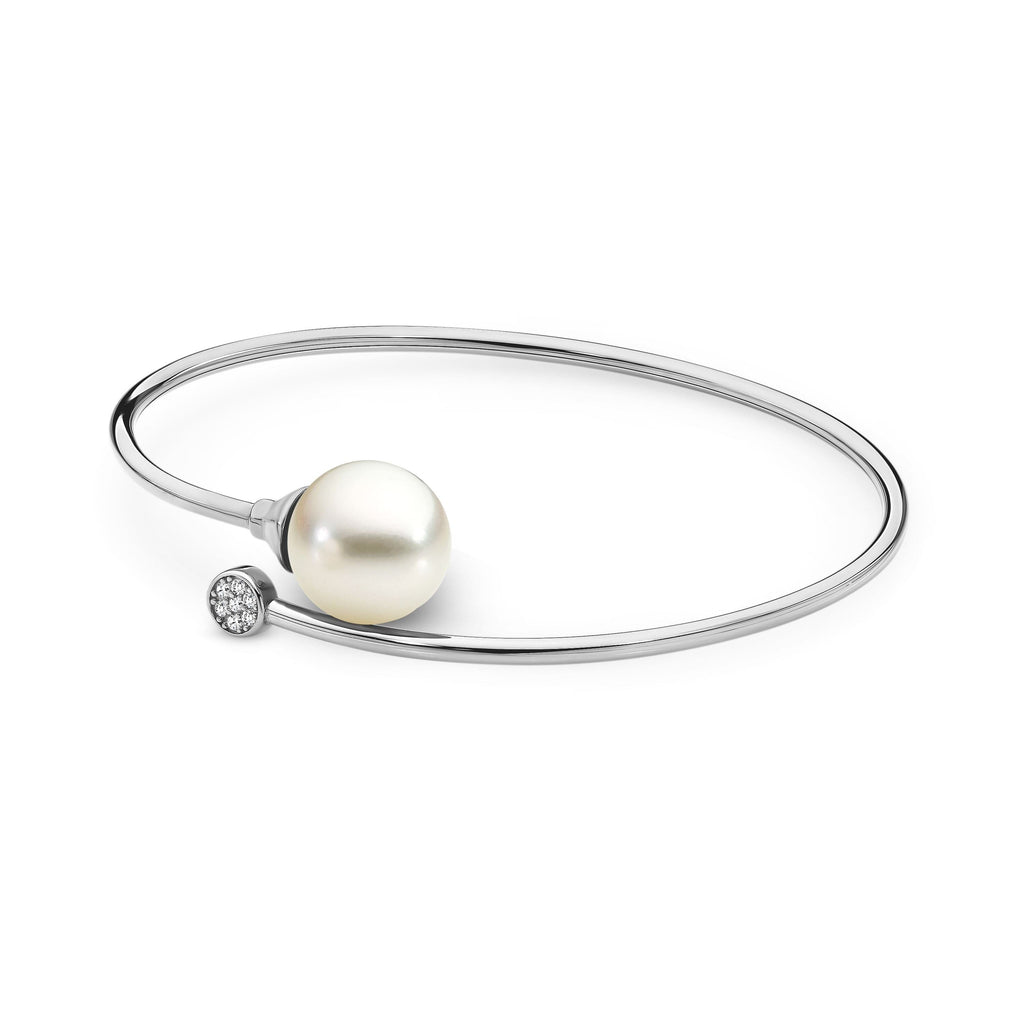 Pearl Bangle, Ikecho pearl bangle, Ikecho Australia pearl bangle, Silver Pearl Bangle