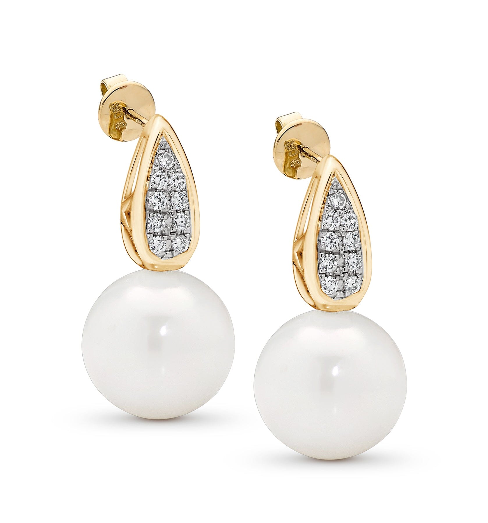 9ct Gold Edison Pearl Lumiere Earrings | Ikecho Australia